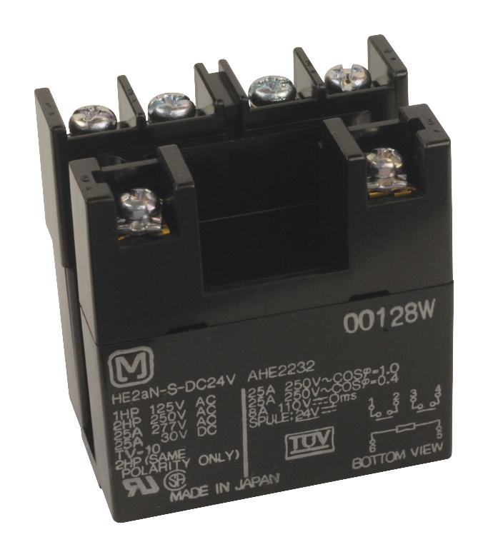 HE2AN-S-DC12V POWER RELAY, DPST-NO, 12VDC, FLANGE PANASONIC