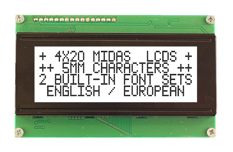 MC42005A6WK-FPTLW-V2 LCD MODULE, COB, FSTN, 20X4, PARALLEL MIDAS
