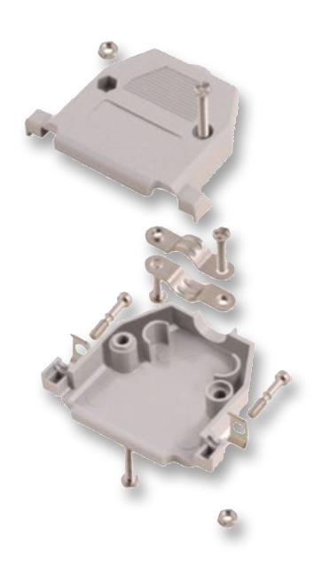 MHCCOV-9SC-LG BACKSHELL, D, GREY, 9WAY MH CONNECTORS