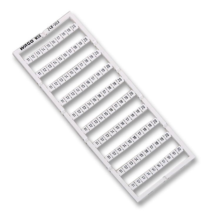 248-503. MARKER CARD, HORIZ, 11-20, PK10 WAGO