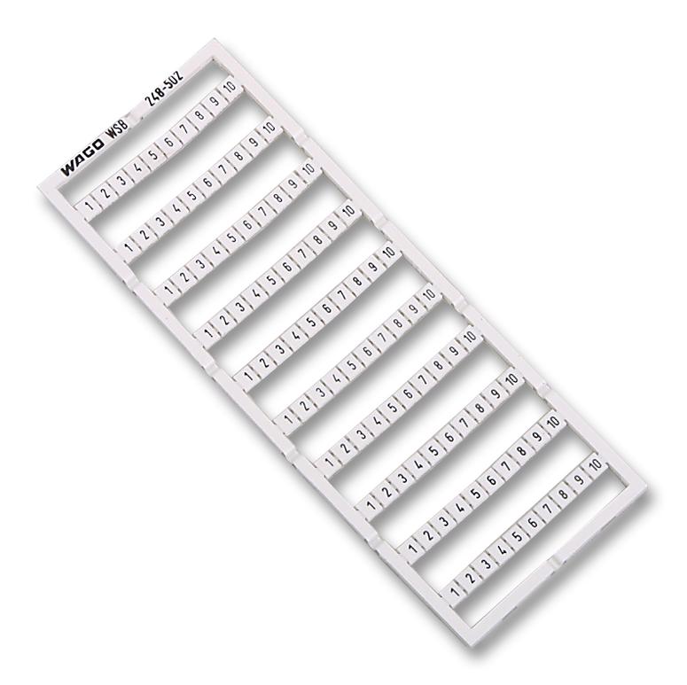 248-502. MARKER CARD, HORIZ, 1-10, STRIP OF 10 WAGO