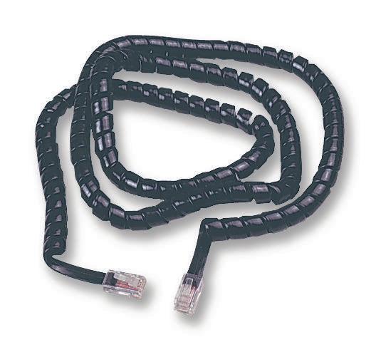 CPR2 COILED CORD, RJ45 PLUG, 3.3M, BLACK TUK