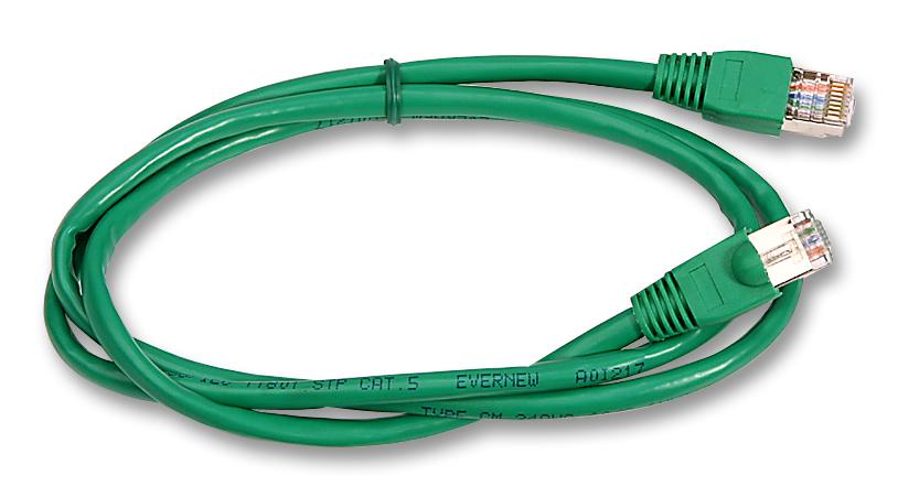 1962-1G PATCH LEAD, CAT5E, STP, GREEN, 1M VIDEK