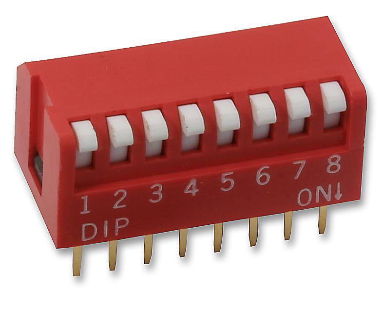 MCNDP-08V DIP SWITCH, 8POS, SPST-NO, PIANO KEY, TH MULTICOMP PRO
