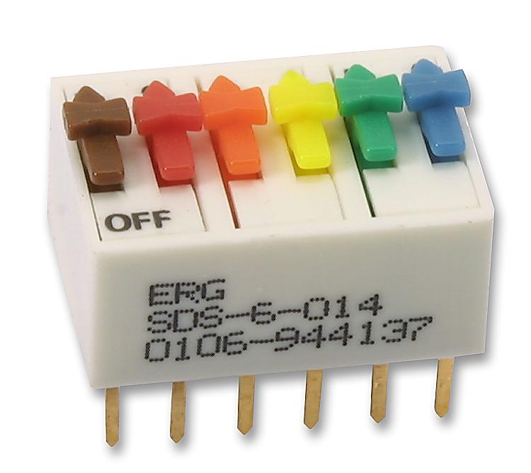 SDS-6-014 SWITCH, DIL, ST, 6WAY ERG COMPONENTS