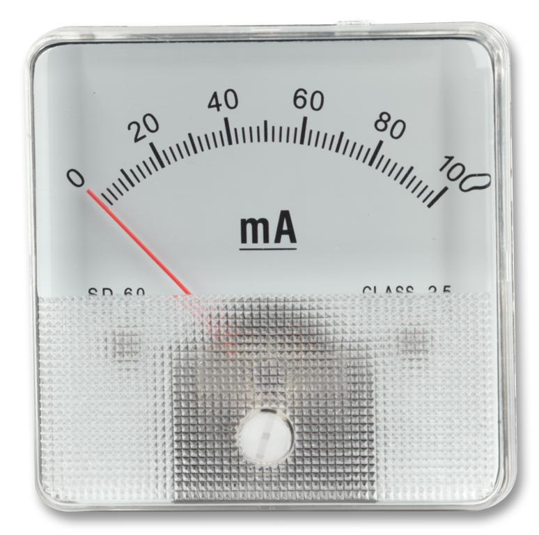SD60/0-50A METER, 60X60MM, 0-50A MULTICOMP
