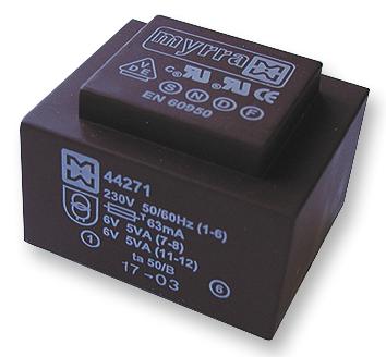 44274 TRANSFORMER, 10VA, 230V, 2 X 15V MYRRA