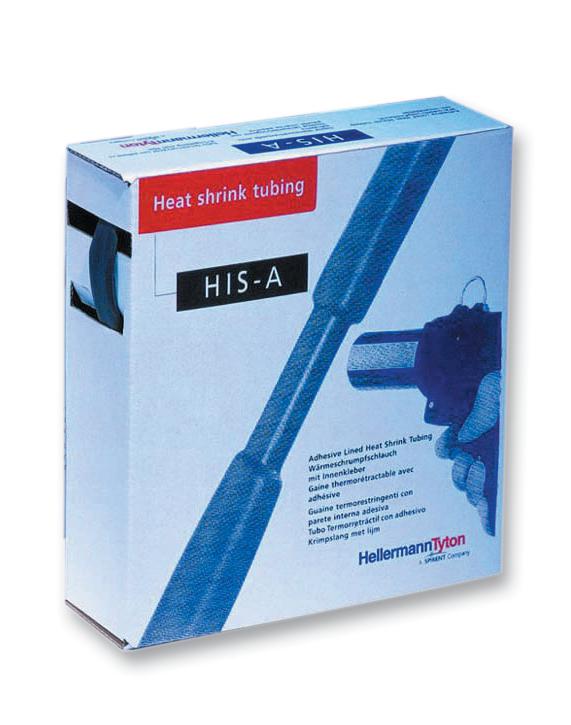 308-11200 H/SHRINK TUBING, HIS-A, 12MM, BLACK HELLERMANNTYTON