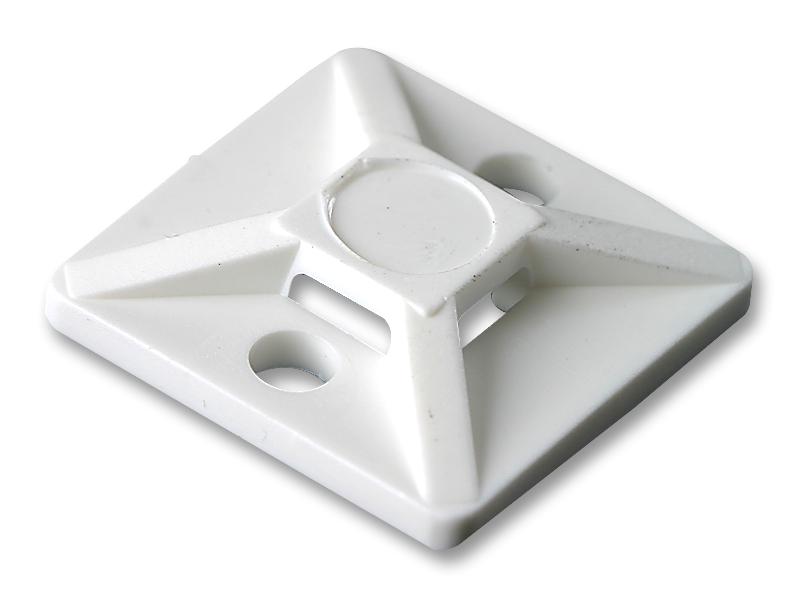 151-28359 CABLE TIE MOUNT, WHITE, SCREW, PK100 HELLERMANNTYTON