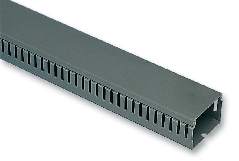 184-10098 TRUNKING, PVC, GREY, 80X40MM, 2M HELLERMANNTYTON