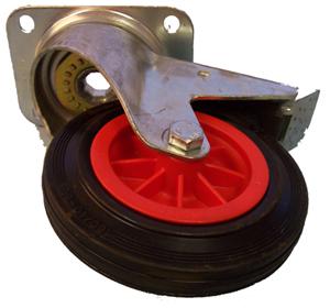 3477PVR160P63RED SWIVEL/BRAKE CASTOR 160MM KEYSTONE