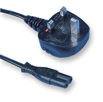 PEL00419 LEAD UK PLUG TO C7 BLACK 2M PRO ELEC