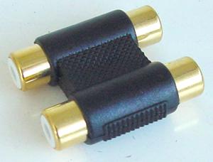 PSG08665 PHONO / RCA COUPLER, 2X SKT TO SKT, GOLD PRO SIGNAL