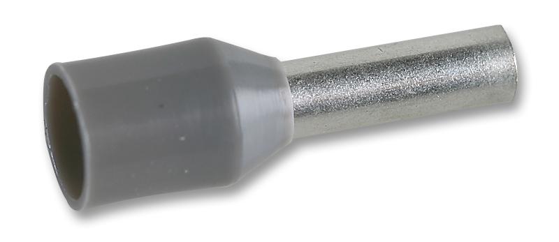 E4018-GREY FERRULE, 12AWG, 26MM, NYLON, GREY, PK100 MULTICOMP PRO