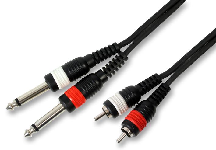 SC7010-1.5M LEAD, 2X 6.35 P TO 2X RCA PRO SIGNAL
