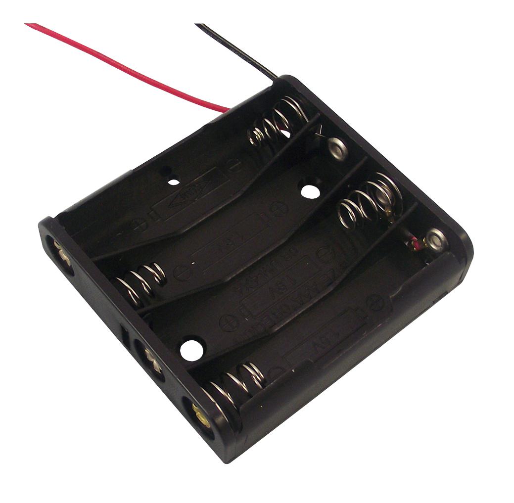 2482 BATTERY HOLDER, LEADED, 4 AAA KEYSTONE