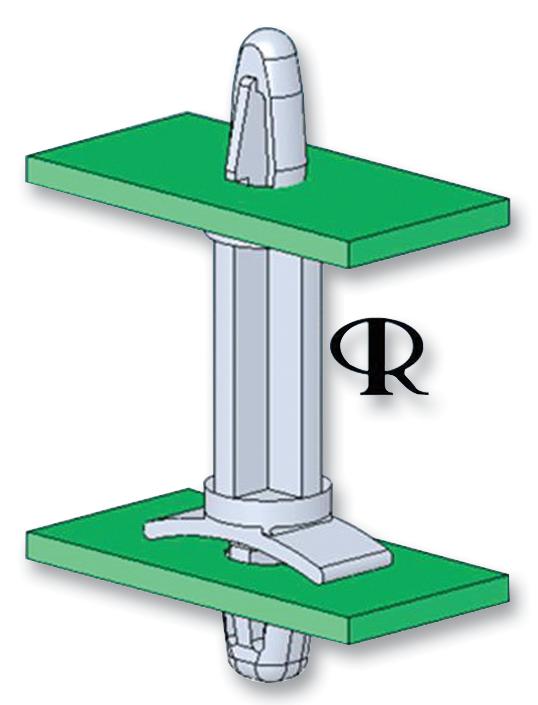 LCBSM-3-01 PCB SPACER SUPPORT, NYLON 6.6, 4.8MM ESSENTRA COMPONENTS
