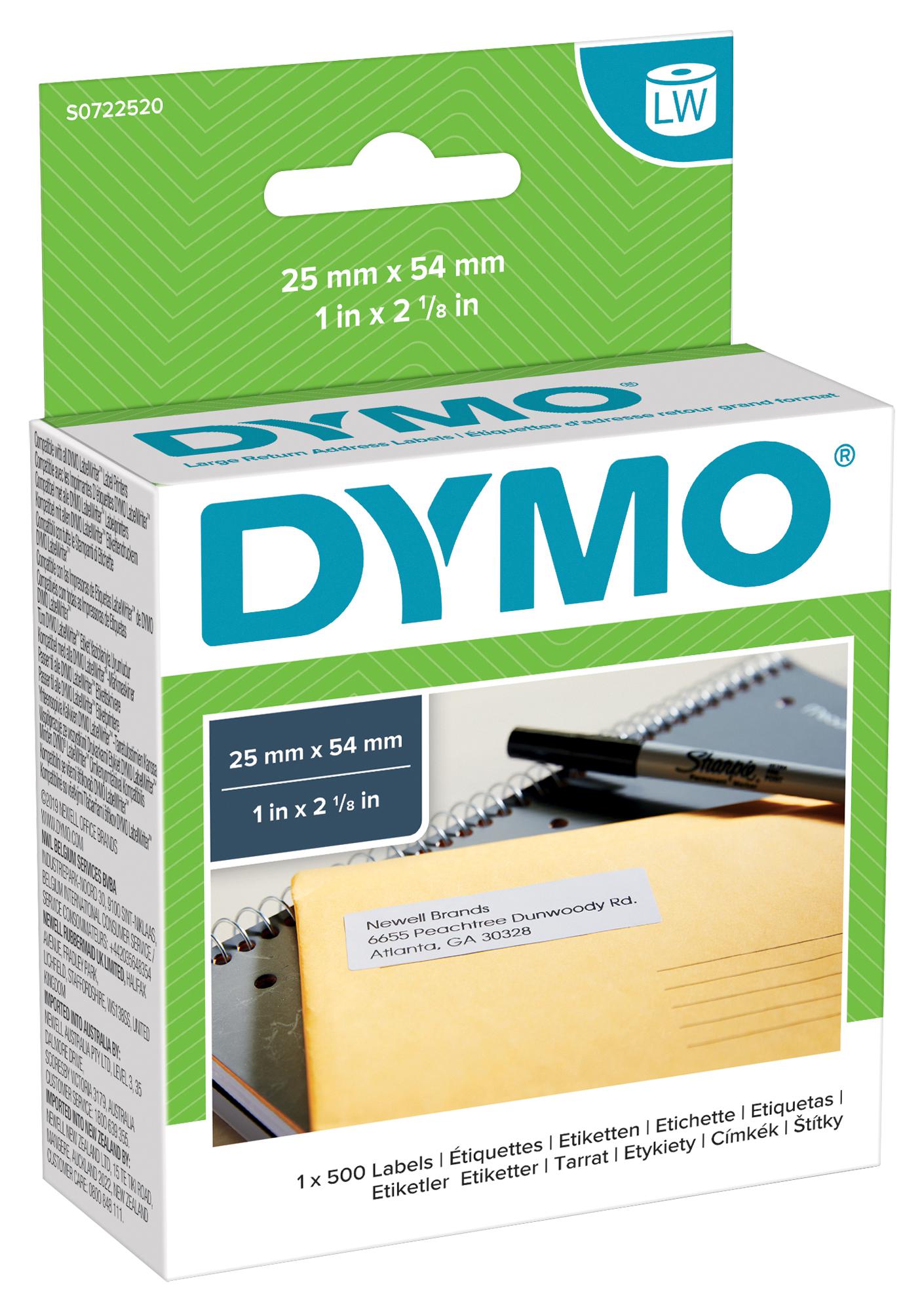 11352 LABEL, RETURN ADD INTERNATION DYMO
