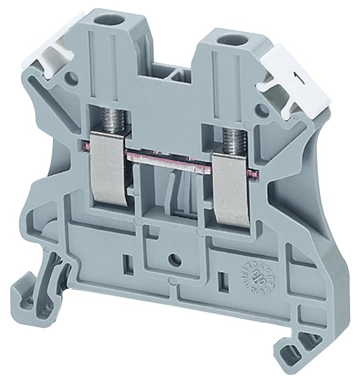 UT 6 TERMINAL BLOCK, DIN RAIL, 2POS, 12AWG PHOENIX CONTACT