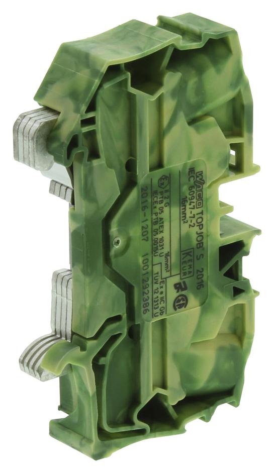 2016-1207 TERMINAL BLOCK, DIN RAIL, 2POS, 10AWG WAGO