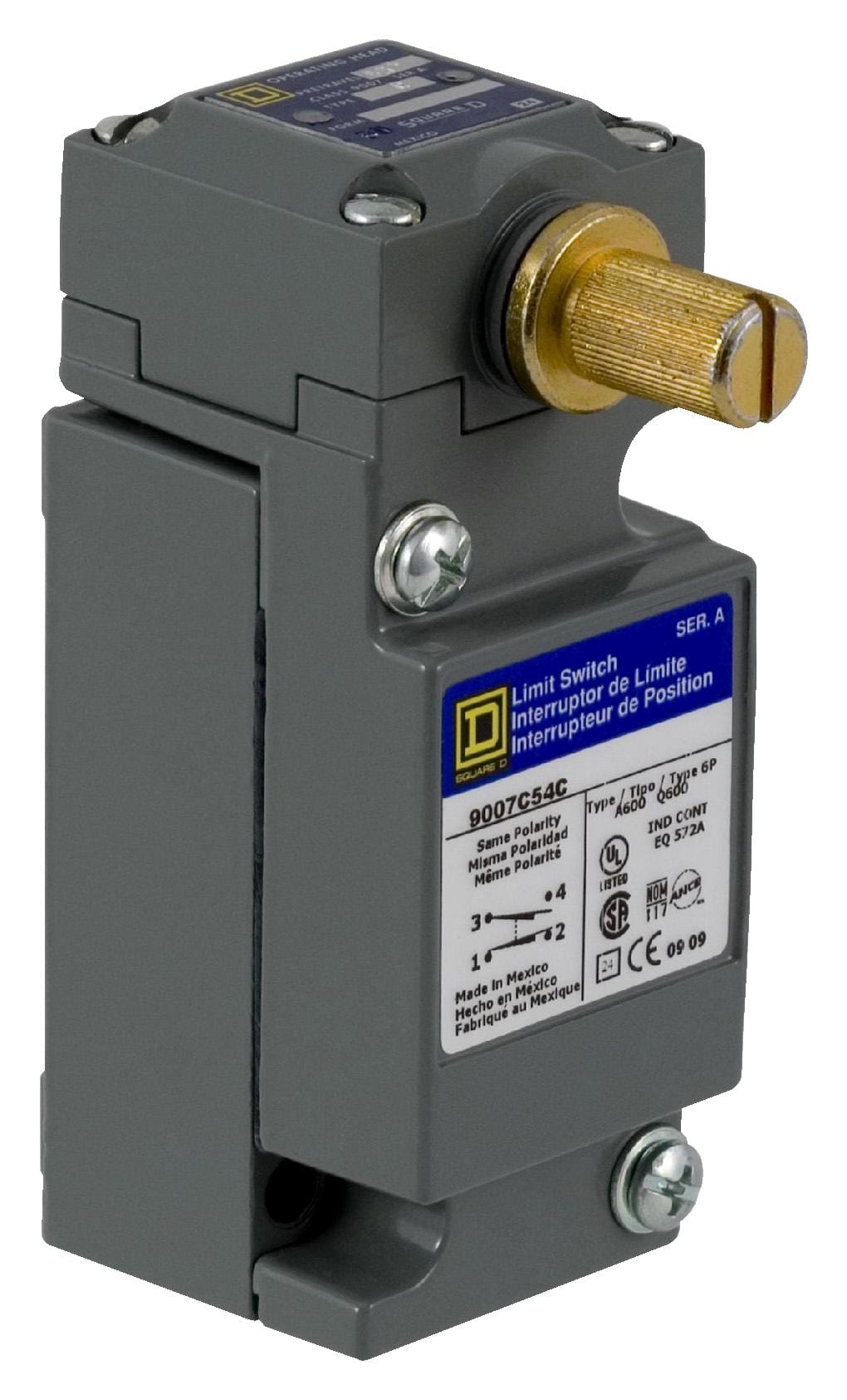 SCHNEIDER ELECTRIC Limit Switch 9007C54D LIMIT SWITCH, SPDT, ROLLER PLUNGER SCHNEIDER ELECTRIC 3111980 9007C54D