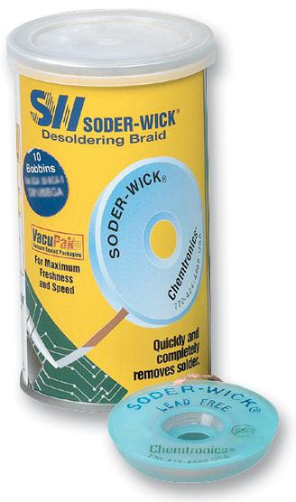 SW14035 DESOLDERING BRAID, PB FREE, 2.0MM, PK10 CHEMTRONICS