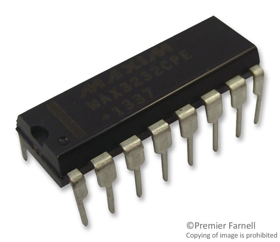 MAX3232CPE+ IC, TRANSCEIVER, RS232, DIP16 MAXIM INTEGRATED / ANALOG DEVICES