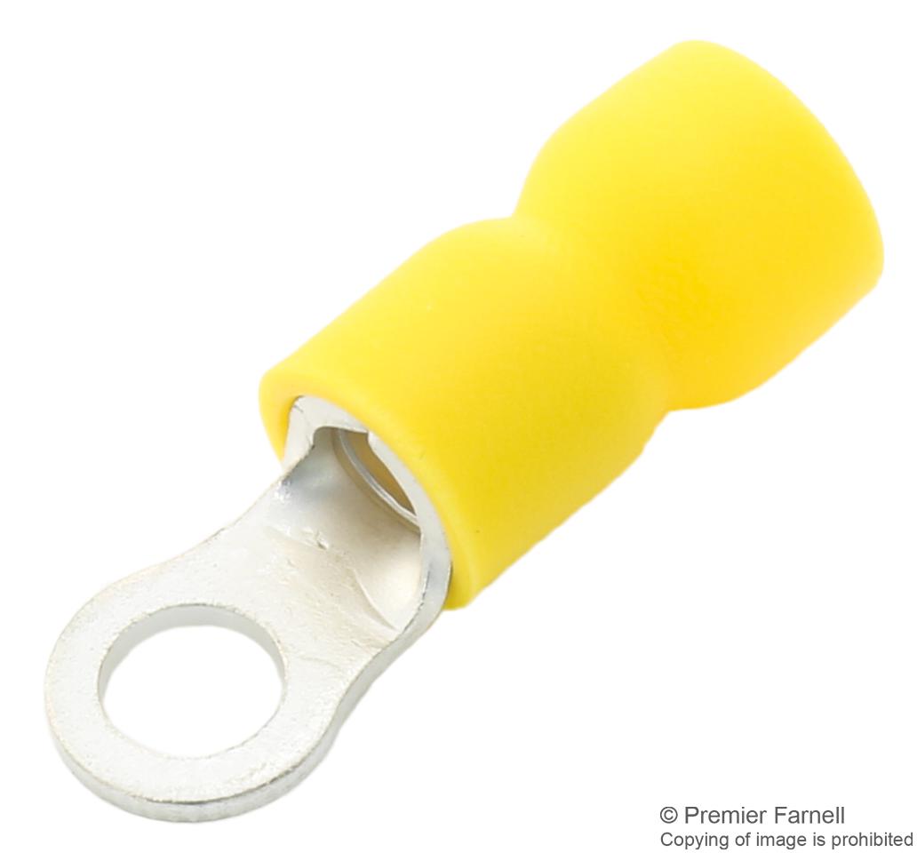 RVE5-6 CRIMP TERMINAL, RING, 6MM, YELLOW, PK100 MULTICOMP PRO