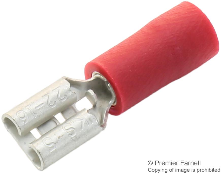 FDD1-187(5) CRIMP TERMINAL, FEMALE, RED, PK100 MULTICOMP PRO