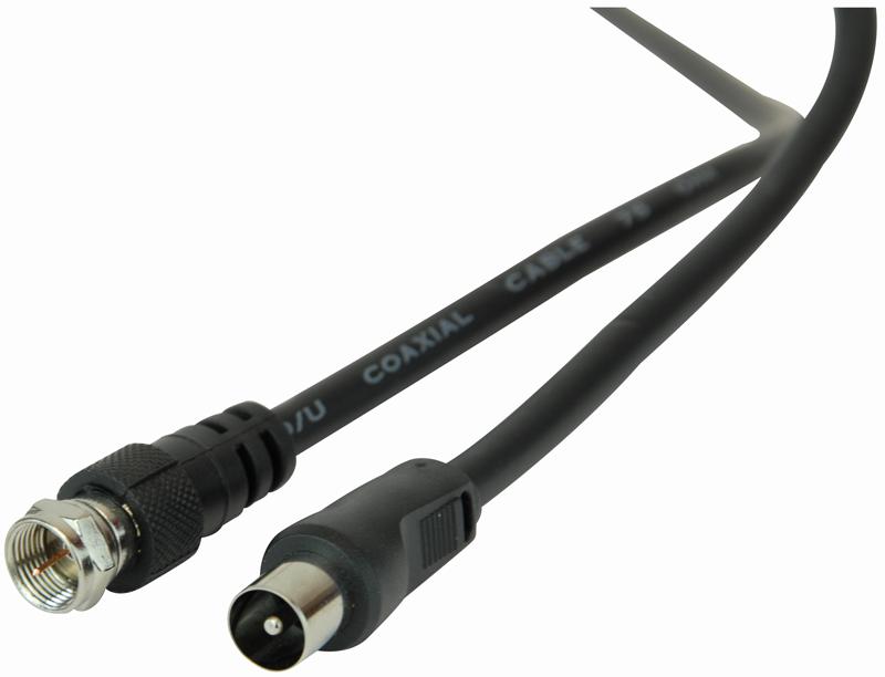 JR9017/1.5MBLACK-ROHS LEAD, F PLUG-COAX TV PLUG 1.5M PRO SIGNAL
