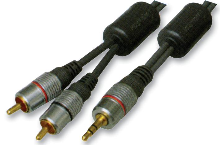 PSG02866 LEAD, 3.5MM JACK TO 2X PHONO, 3M PRO SIGNAL