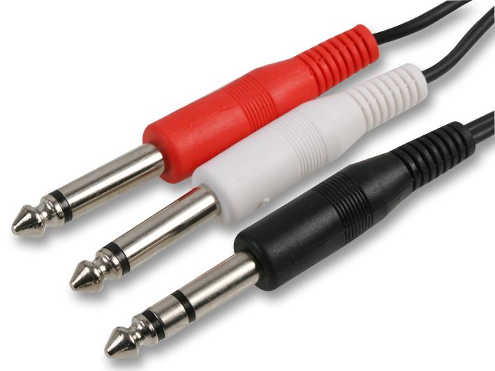 PSG03088 LEAD 6.35MM STEREO TO 2X MONO PLUGS 0.5M PRO SIGNAL