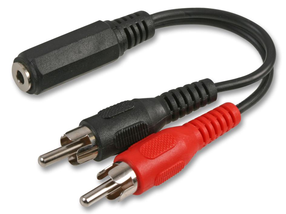 PSG03482 3.5MM ST SKT TO 2X PHONO PLGS, 0.2M PRO SIGNAL