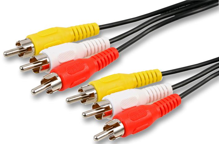 PSG03054 3X PHONO TO 3X PHONO PLUGS - 0.25M PRO SIGNAL