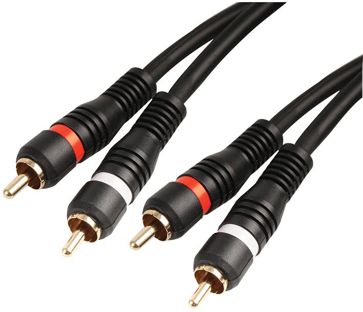 PSG00278 GOLD 2X PHONO PLUGS TO PLUGS/1.5M PRO SIGNAL
