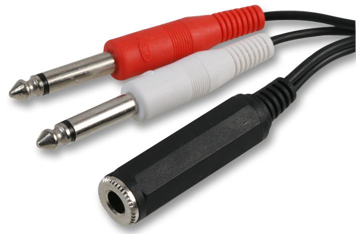 PSG03104 LEAD, 6.3MM SKT(ST) TO 2X P -0.15M PRO SIGNAL