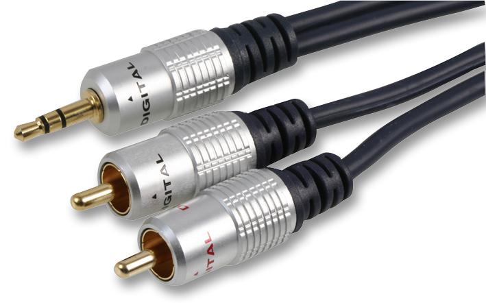 PSG00806 3.5MM JACK TO 2X PHONO PLUGS - 1M PRO SIGNAL