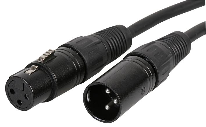 PLS00289 CABLE ASSY, XLR PLUG-SOCKET, 3 WAY, 300M PULSE