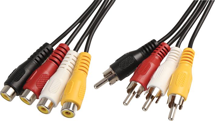 PSG00916 4X PHONO SOCKETS TO PLUGS - 1.5M PRO SIGNAL