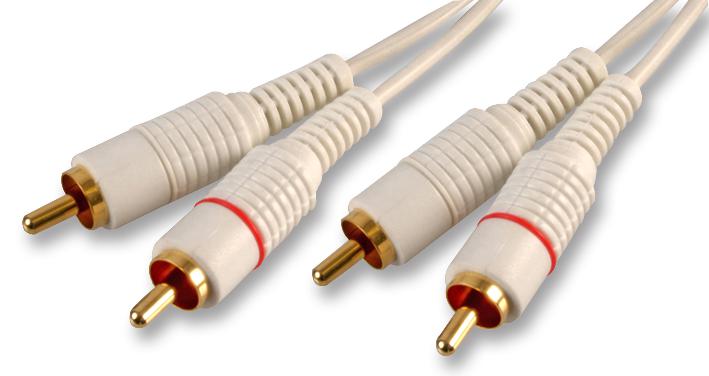 PSG02878 2X PHONO LEAD, WHITE, 5M PRO SIGNAL