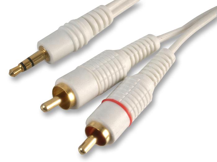 PSG02891 LEAD, 3.5 P TO 2X PHONO, WHITE, 3M PRO SIGNAL