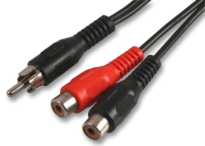 PSG03262 PHONO PLUG TO 2X SOCKETS, 0.5M PRO SIGNAL
