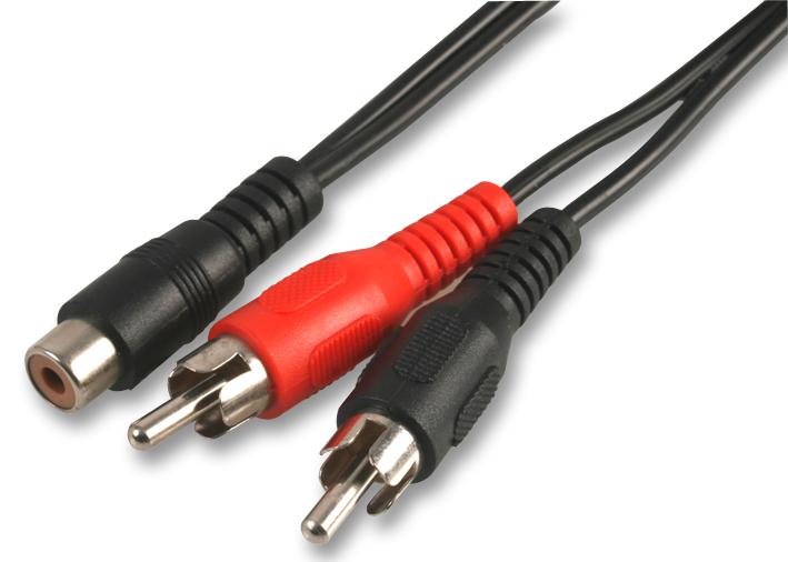 PSG03264 PHONO SKT TO 2X PHONO PLUGS, 0.15M PRO SIGNAL