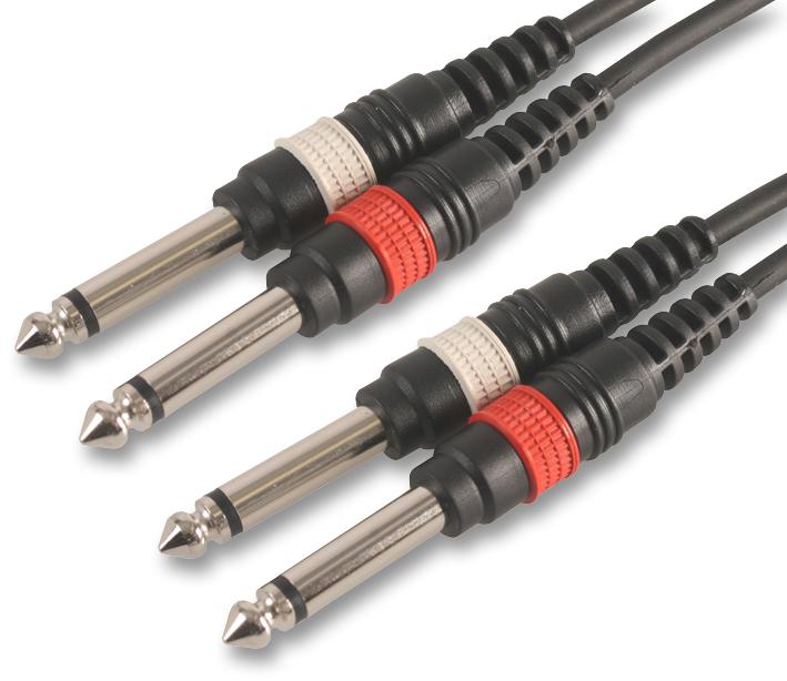 PLS00131 6.35MM 2X JACK TO 2X JACK PLGS, 6M PULSE