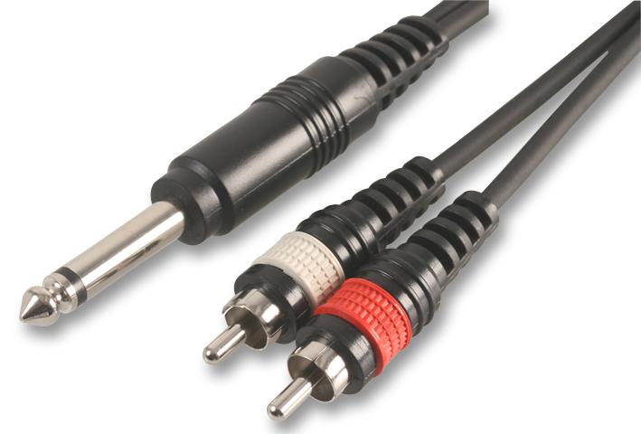 PLS00138 2X PHONO TO 6.35MM JACK PLGS, 3M PULSE
