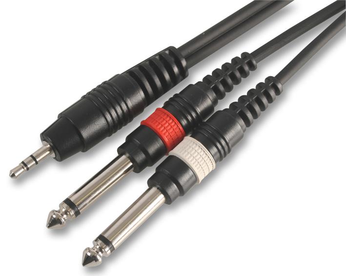 PLS00142 3.5MM TO 2X 6.35MM JACK PLGS, 6M PULSE