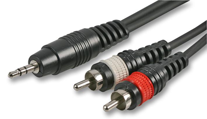 PLS00179 3.5MM ST JACK TO 2X PHONO LEAD, 1.2M PULSE