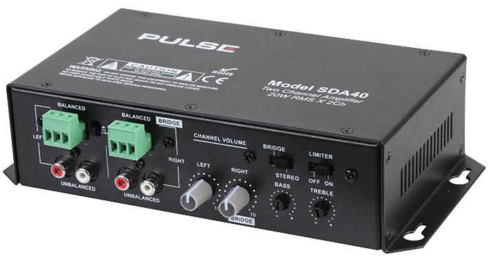 SDA40 STEREO AMPLIFIER, COMPACT, 2 X 20W, UK PULSE