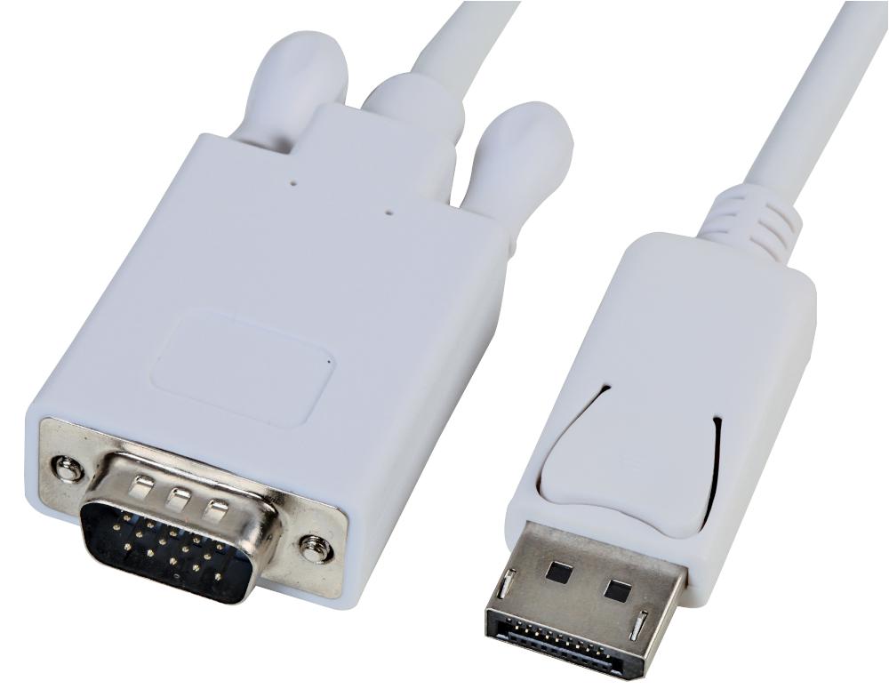 PSG04056 LEAD DP MALE TO VGA MALE 2M, WHITE PRO SIGNAL