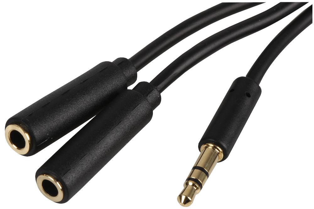 PSG3107-7.5M 3.5MM STEREO JACK TO 2X SKT 7.5M BLK PRO SIGNAL